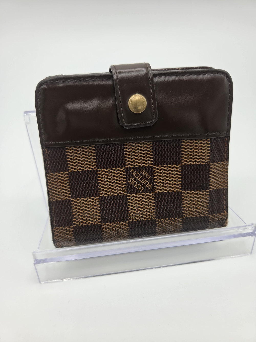 Authentic Preloved Louis Vuitton Brown Damier Ebene Compact Zippé Bifold Wallet